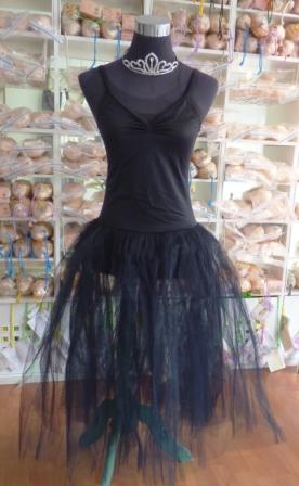 Romantik Tutu mit Oberteil, schwarz, Größe XL