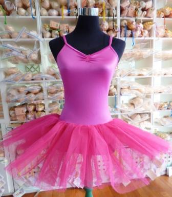 Tutu pink, gerafft, mit Oberteil - Größe 140-152